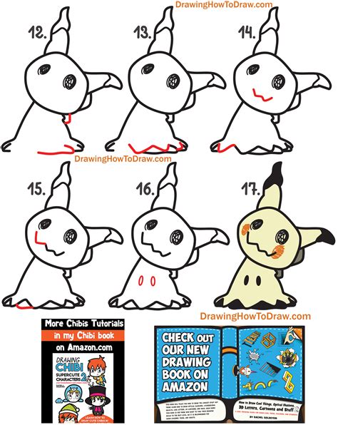 How To Draw Mimikyu From Pokemon Easy Step By Step Drawing Lesson For