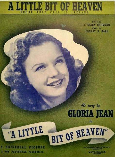 1940 A Little Bit Of Heaven Gloria Jean Photo Soundtrack Vintage Sheet