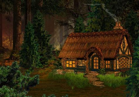 Forest Cottage Magic Woods Fantasy Nature Cottage Forest Hd