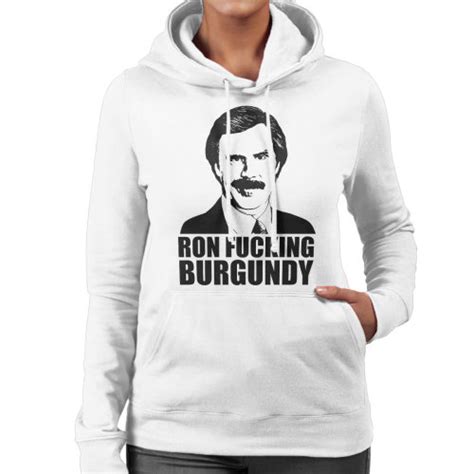 Small White Ron Fucking Burgundy Womens Hooded Sweatshirt On Onbuy