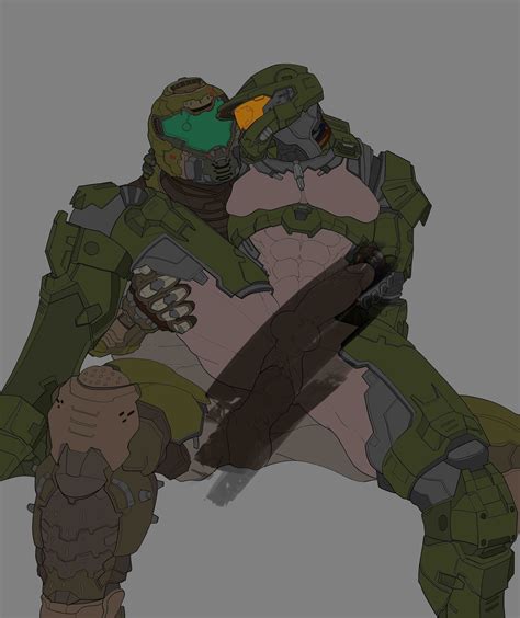 Post Adios Artist Crossover DOOM Doomguy Halo Master Chief