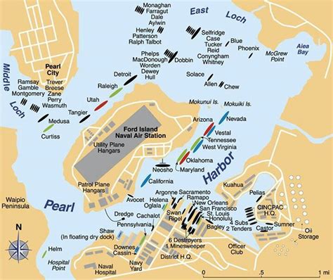 Pearl harbor was was the site of the unprovoked aerial attack on the united states by japan on december 7, 1941. Map of Pearl Harbour 7th December 1941 | Pearl harbor ...