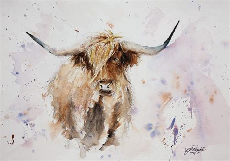Highland Cow Original Watercolour Paintings