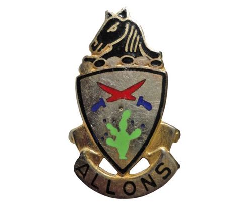 Allons Military Vintage Enamel Pin Us Army 11th Acr United States Of