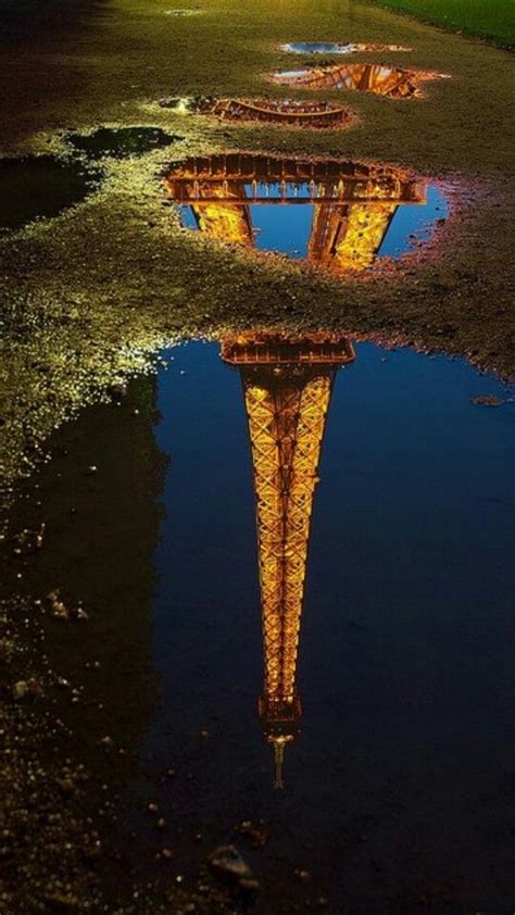 Reflection In The Water Tour Eiffel Eiffel Tower Paris Tour Eiffel