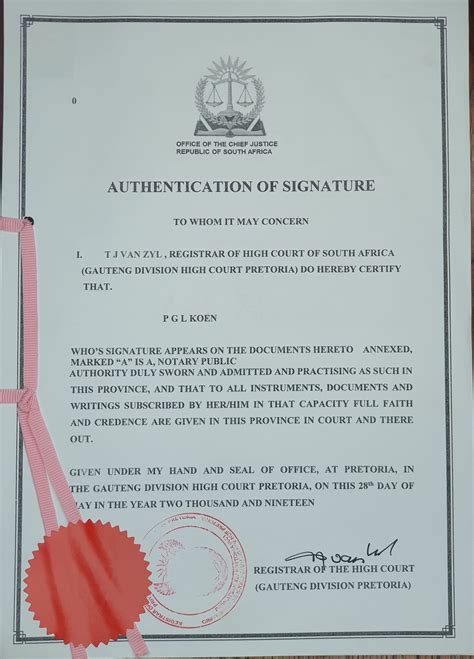 What Does An Apostille Issued In South Africa Look Like