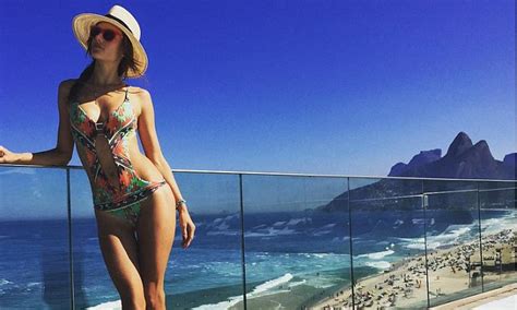 Alessandra Ambrosio Dons A Patterned Monokini In Rio De Janeiro Daily Mail Online