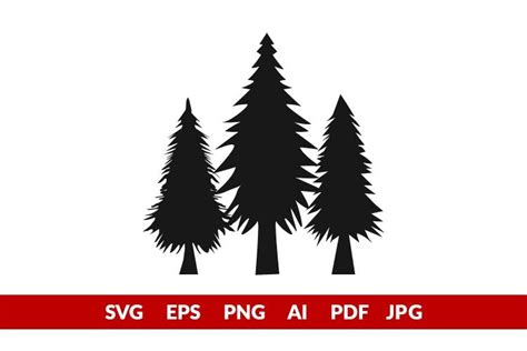 Black Pine Tree Vector Silhouette Graphic By Graphichut21 · Creative