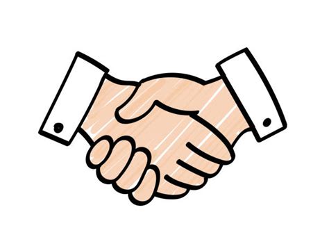 Drawing Of Two Man Shaking Hands Illustrations Royalty Free Vector