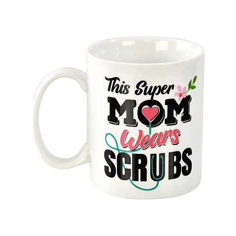 buy home x “super mom wears scrubs” novelty ceramic mug fun t for mom nurse doctor emt