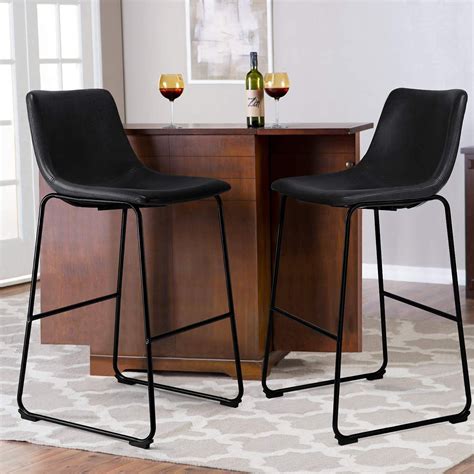 Bossin Inch Pu Faux Leather Counter Bar Height Stools With Back
