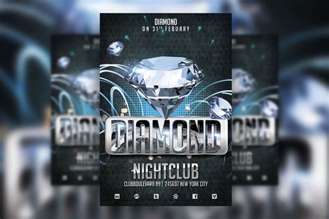 Night Club Event Flyer Template With Dark Blue Background Free
