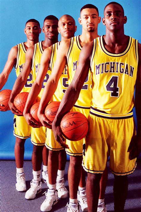 Michigan Fab Five Basketball Team Stars Wall Art Home Decor Poster