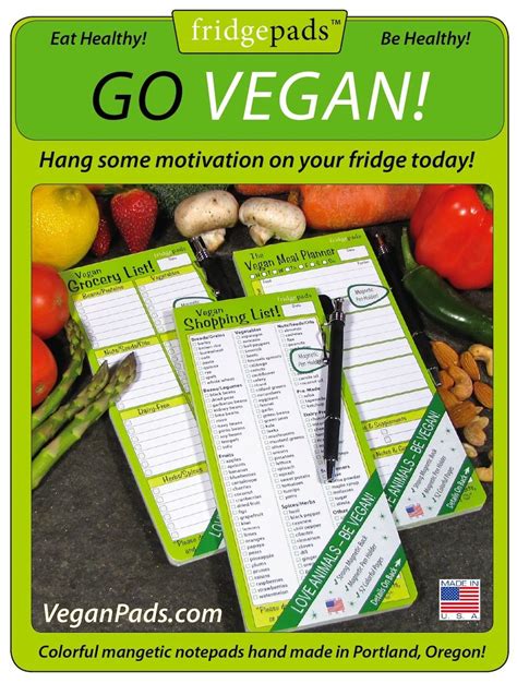 Vegan Pads Cool Vegan Grocery Lists And Meal Planners That Stick On