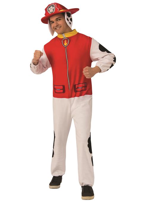 Paw Patrol Adult Marshall Jumpsuit Costume