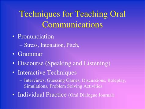 Ppt Teaching Oral Communication Powerpoint Presentation Free