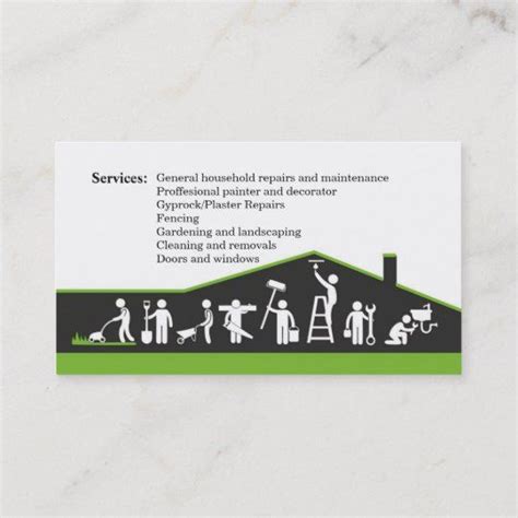 Handyman Services Home Maintenance Business Card Zazzle Tarjetas