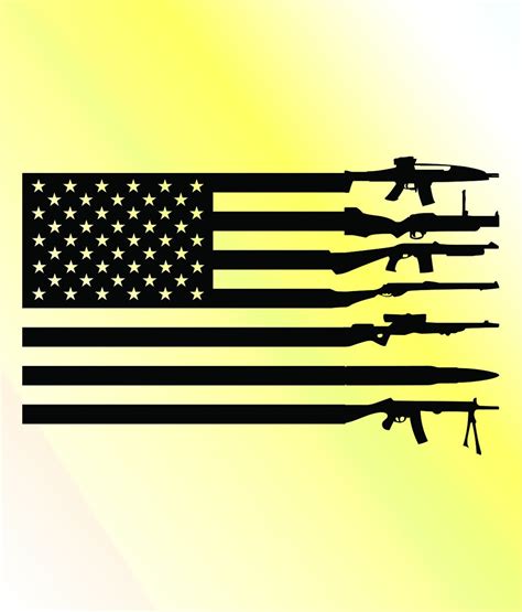 American Flag Guns Svg Guns And Amercan Flag Svg Patriotic Svg Design