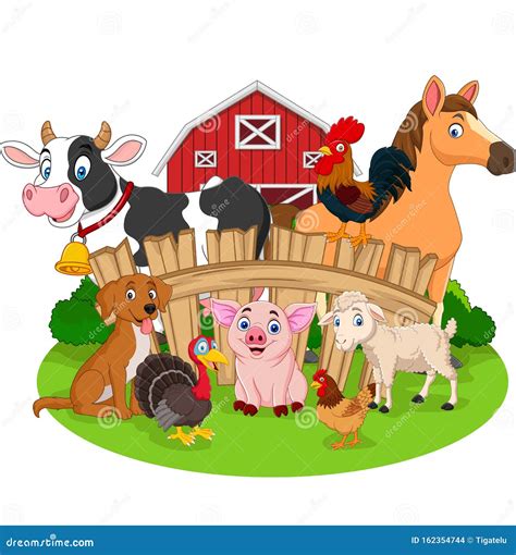 Collection Of Farm Animals Cartoon Stock Vector Illustration Of Farm