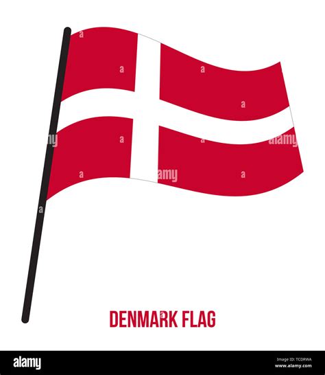 Denmark Flag Waving Vector Illustration On White Background Denmark