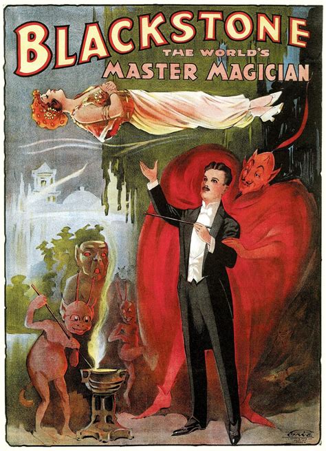 Vintage Magician Poster Blackstone Master Magician 1309 Poster Canvas Wall Art Print