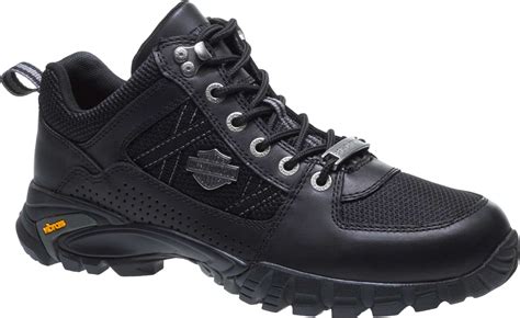 Harley Davidson Mens Porters Black Leather And Mesh Shoes Sneakers