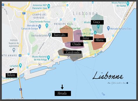 Carte quartiers Lisbonne Notre monde à deux