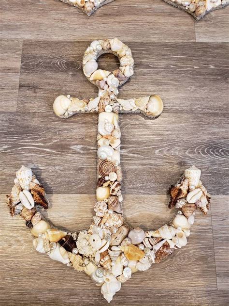 Seashell Anchor Nautical Decor Beach Decor Seashell Wall Art