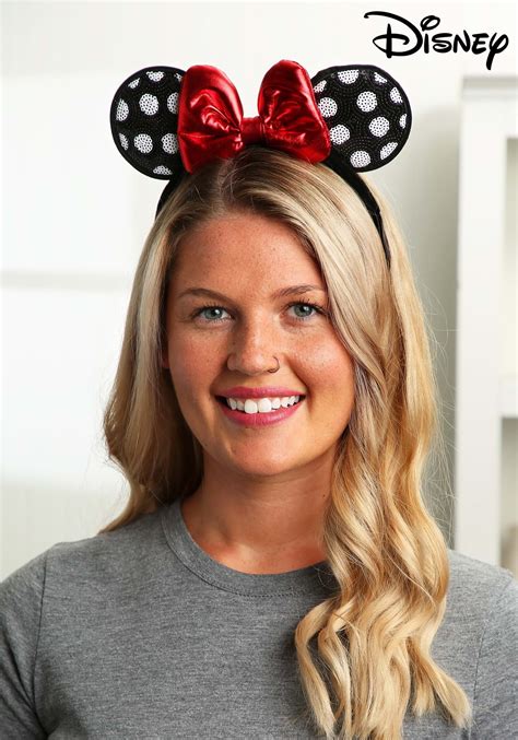 Sequined Minnie Mouse Polka Dot Ears Headband