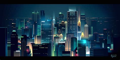 Beautiful Vibrant Illustrations Of City Skylines Made With Photoshop And Affinity Designer