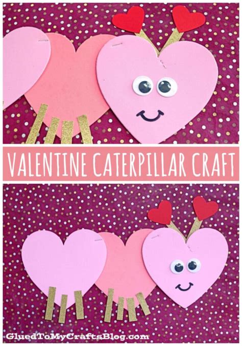Craft Foam Heart Shaped Valentine Caterpillar Kid Craft Idea