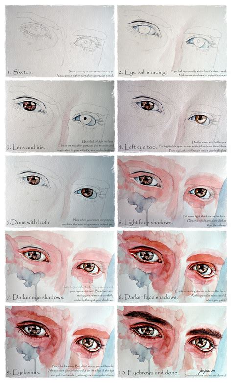 Watercolor Eyes In Flesh Tone Tutorial By Jane Beata On Deviantart
