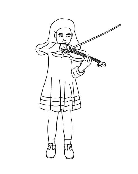 Garota Tocando Violino Para Colorir Imprimir E Desenhar Colorirme