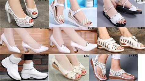 White Sandals Collection Ladies Footwear Design With Price Youtube