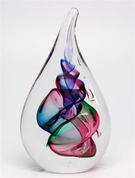 Adam Jablonski Signature Series Colorful Glass Tear Drop Sculpture Paperweight Ebay Tiffany