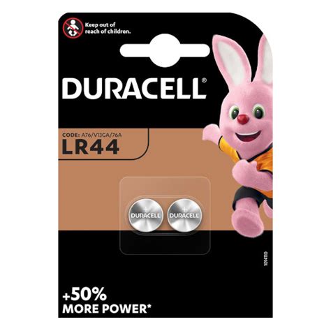 2 X Duracell Lr44 A76 15v Alkaline Batteries L1154 G13 Sr44 Ag13 357