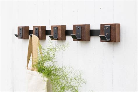 Metal Hook Rack Set Of 5 Wall Hooks Industrial Hooks Etsy