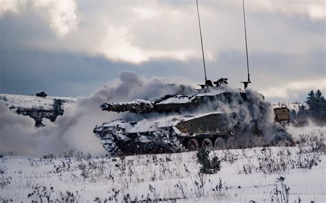 Download Wallpapers Leopard 2a6 German Tank Canadian Army Winter