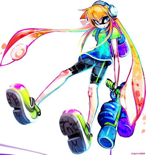 ChipotIe Inkling Girl With Water Blaster Arm Minecraft Skin