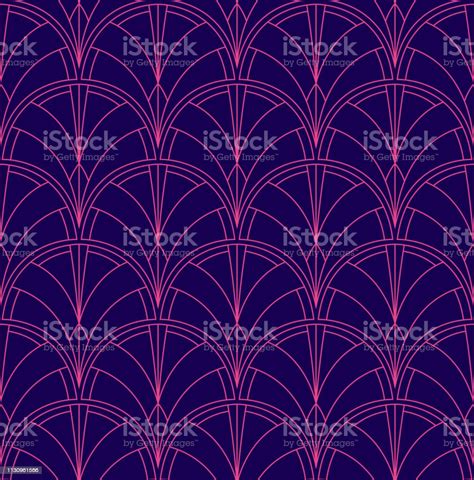 Seamless Geometric Art Deco Pattern Abstract Vector Floral Background