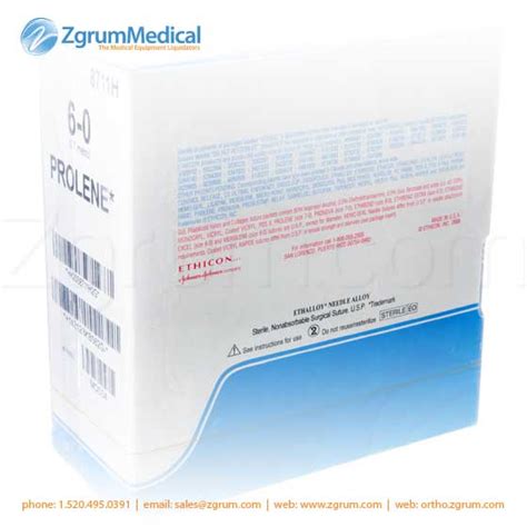Ethicon 8711h 6 0 Prolene Suture Blue Monofilament Zgrum Medical