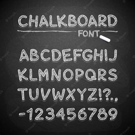 Premium Vector Hand Drawn Chalkboard Alphabet On Blackboard