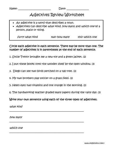 Adjectives Worksheet For Grade 4 Pdf - Letter Worksheets