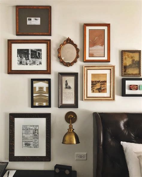 Gallery Wall With Vintage Frames Rustic Gallery Wall Eclectic