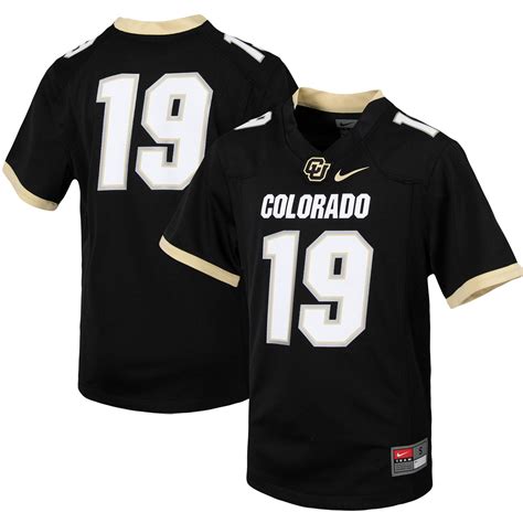 19 Colorado Buffaloes Youth Team Football Jersey Black Ctjerseystore
