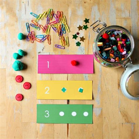 Printable number dots cards for loose parts math activities - NurtureStore