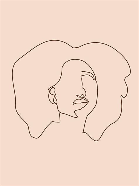 Face 09 Abstract Minimal Line Art Portrait Of A Girl