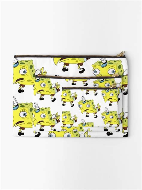 Mocking Spongebob Meme Zipper Pouch For Sale By Slendykins Redbubble
