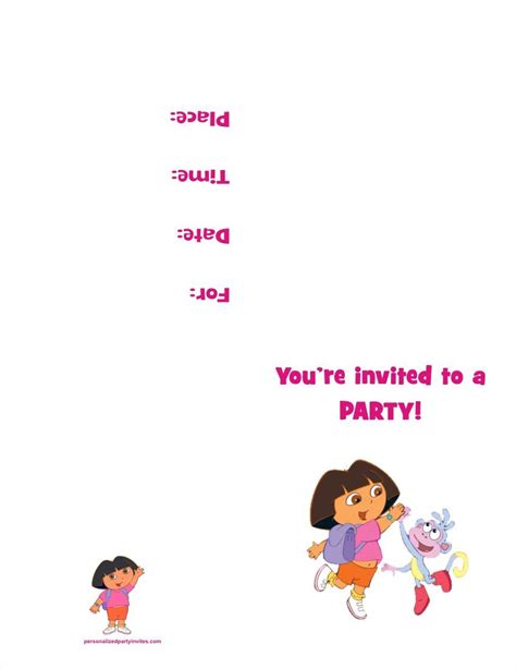 Printable Birthday Invitations Dora The Explorer Invitation Design Blog