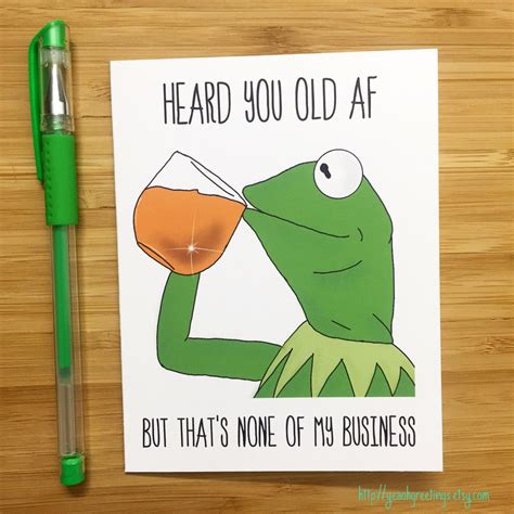Funny Birthday Card Kermit The Frog Kermit Muppets Meme Card